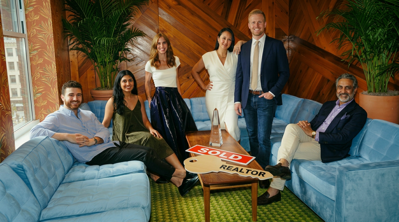 Real estate agent team in a richly designed lounge